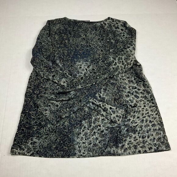 Chicos Additions Womens Blouse Printed Shirt Crew Neck Stretchy Work Top 3 XL - Picture 10 of 11